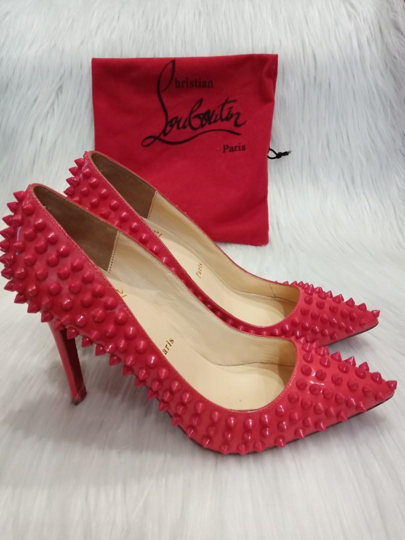 Authentic Christian Louboutin Red Studded High heels shoes not Chanel x Hermes
