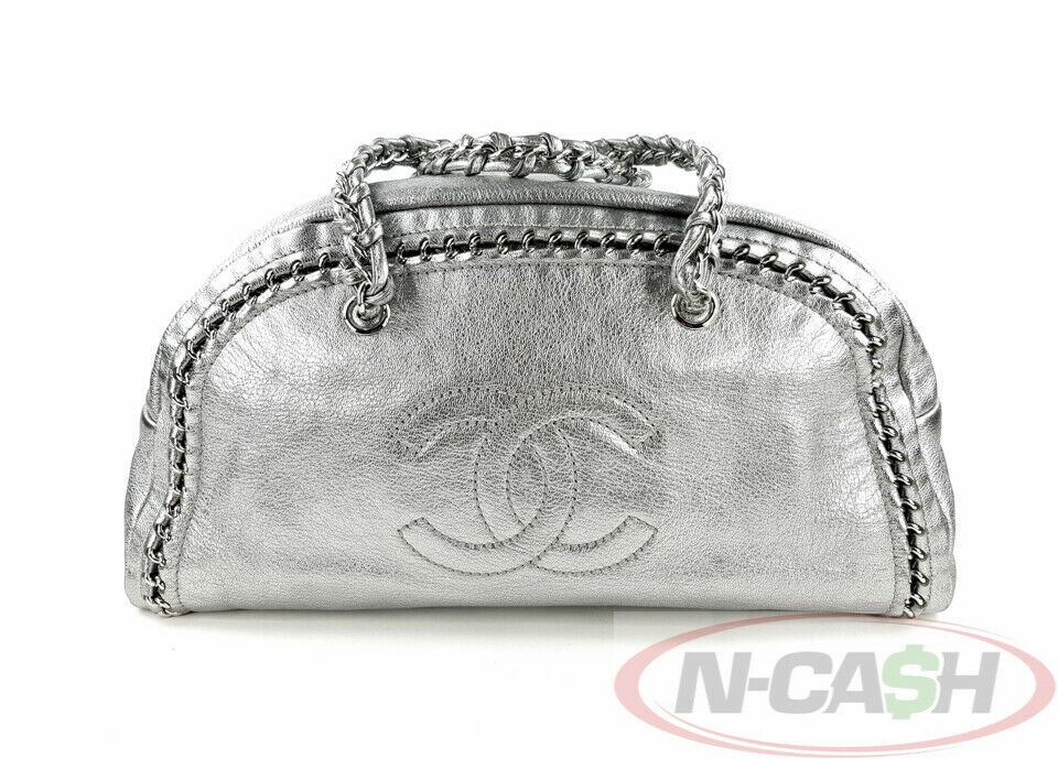 Bags Manila Chanel Large Luxe Ligne Bowler Metallic Silver