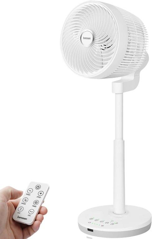 berssen #2021 New DC Standing Pedestal Fan with Remote Control 3D  Oscillation|8 Speed Turbo|Adjustable Height|Max6.9m/s Powerful Wind for Air  Circulation|25dB Quiet for Bedroom,7hTimer,GS Approved, Furniture u0026 Home  Living, Lighting u0026 Fans, Fans