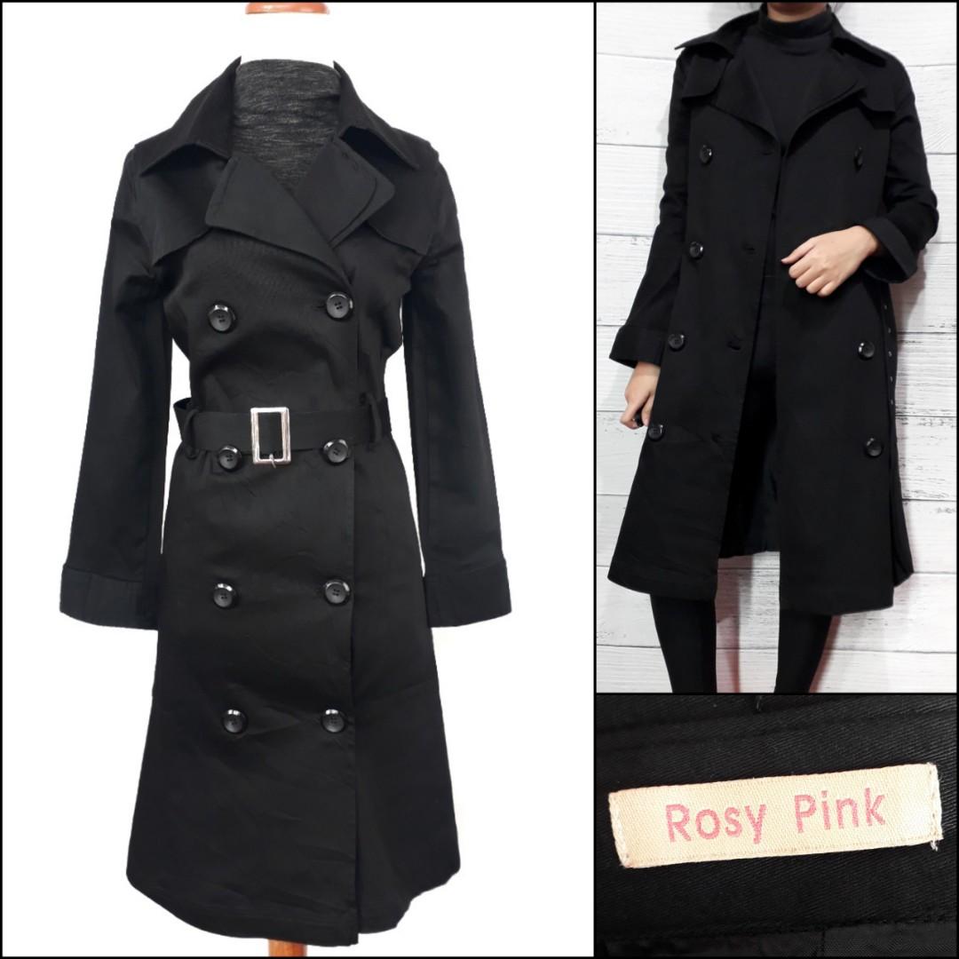 black coat trench