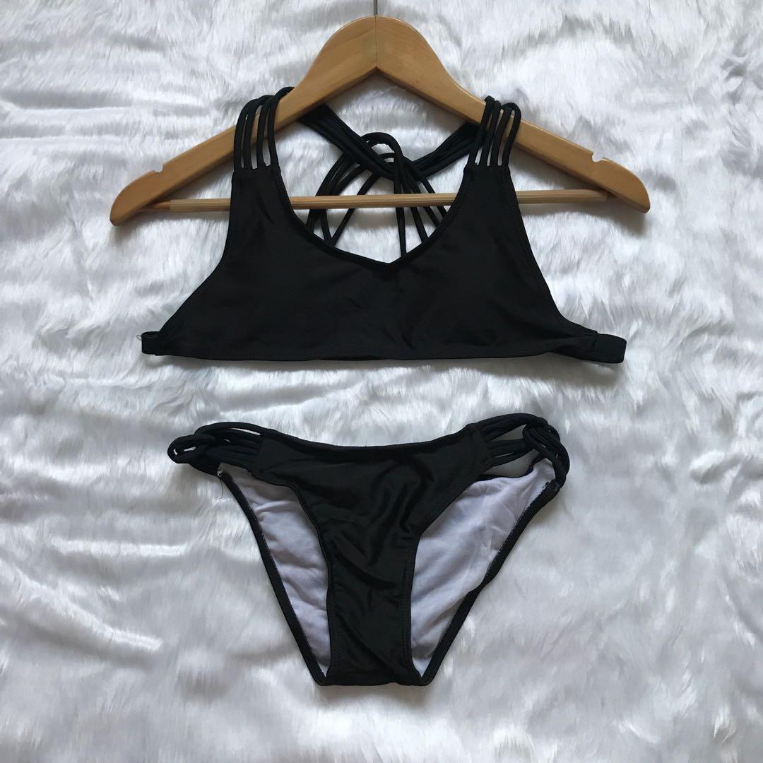 Brandnew black two piece swimsuit, Women's Fashion, Swimwear, Bikinis