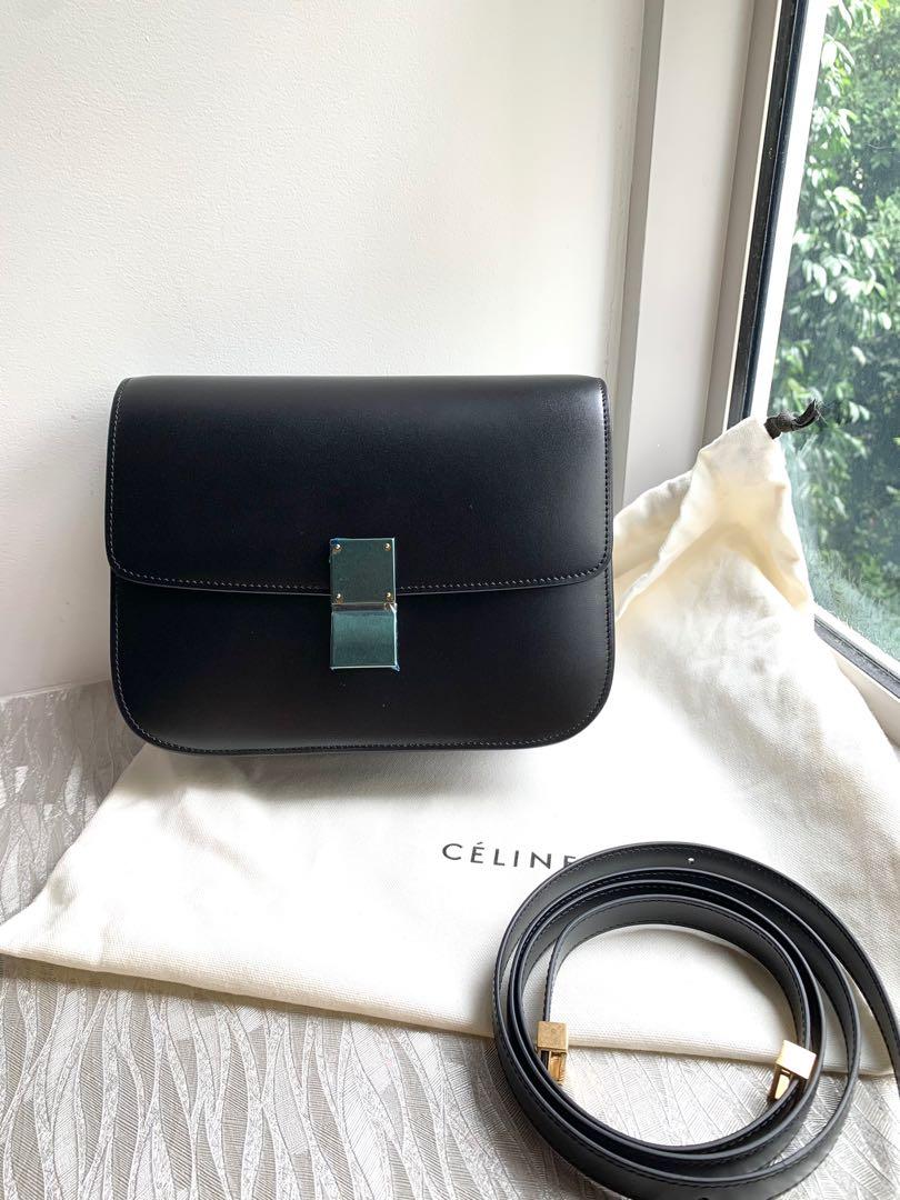 Celine box bag outlet silver hardware