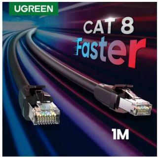 【CAT8】UGREEN Ethernet Cable SFTP 40Gbps 2000Mhz Thickened Cord Gigabit Network Lan Cable for Computer Internet Router Modem CAT 8 Lan Cable 1/1.5/2/3/5/8/10/15/20M