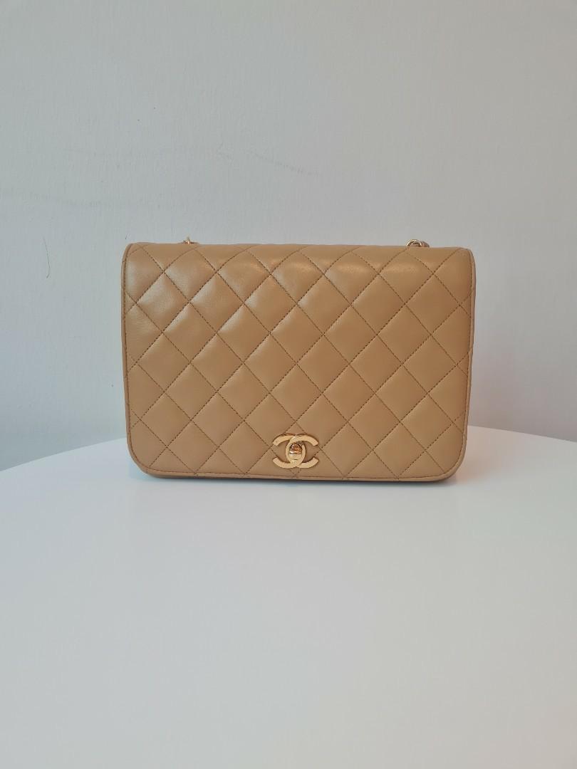 Chanel milk tea beige Full Flap Bag, Luxury, Bags & Wallets on