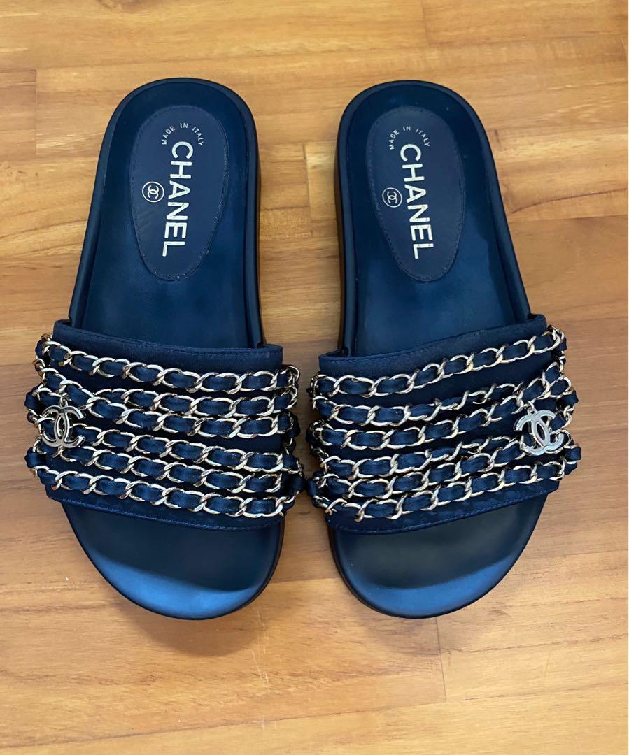 chanel sandals blue