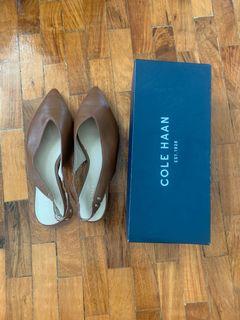 Cole Haan tan leather pointed flats