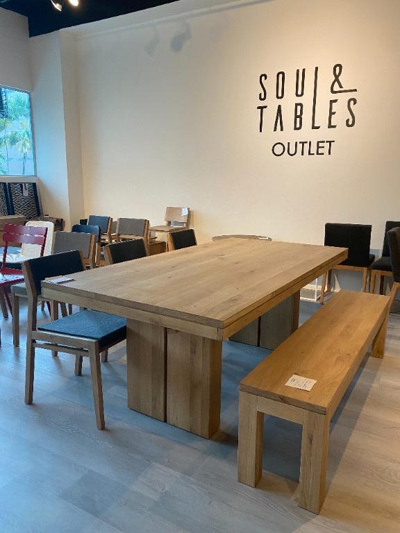 Ethnicraft Oak Double extendable dining table 200/300 cm, Furniture