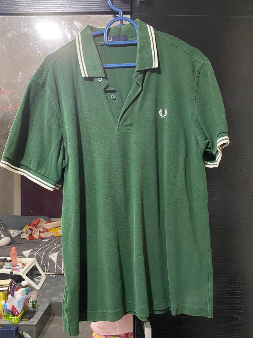 Fred Perry Male Men Dark Green Polo Tee 