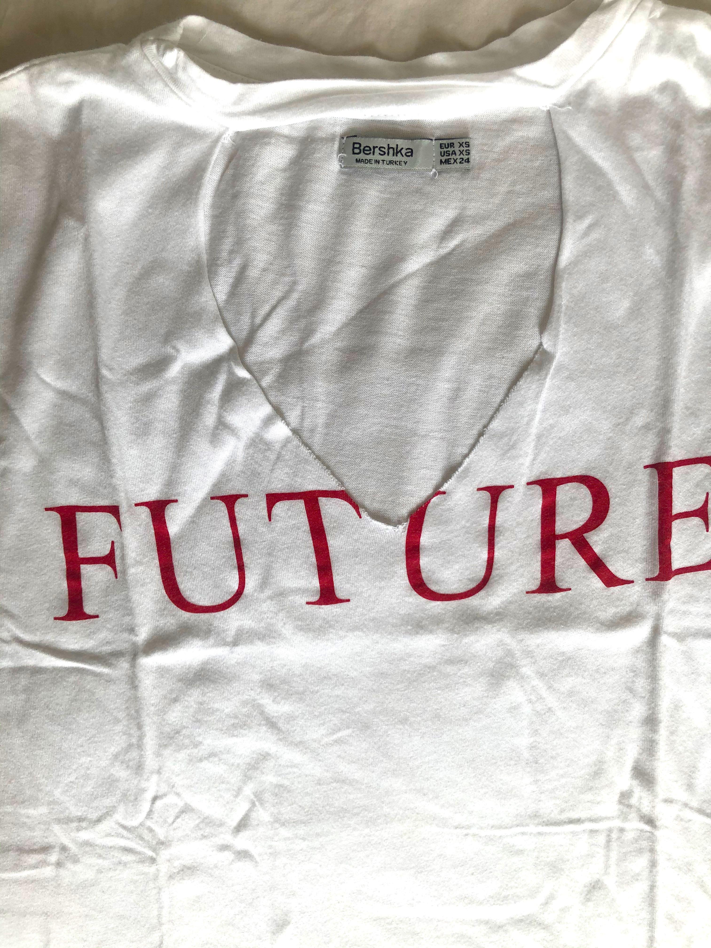 “FUTURE” graphic fit choker tee bershka (Category: Shirts) located in Mandaluyong City. Submitted by usedbys (Listing ID 1079594193, Image 1). Description: - size xs - strictly gcash only! - pm me for more details (: - rfs: too big for me.