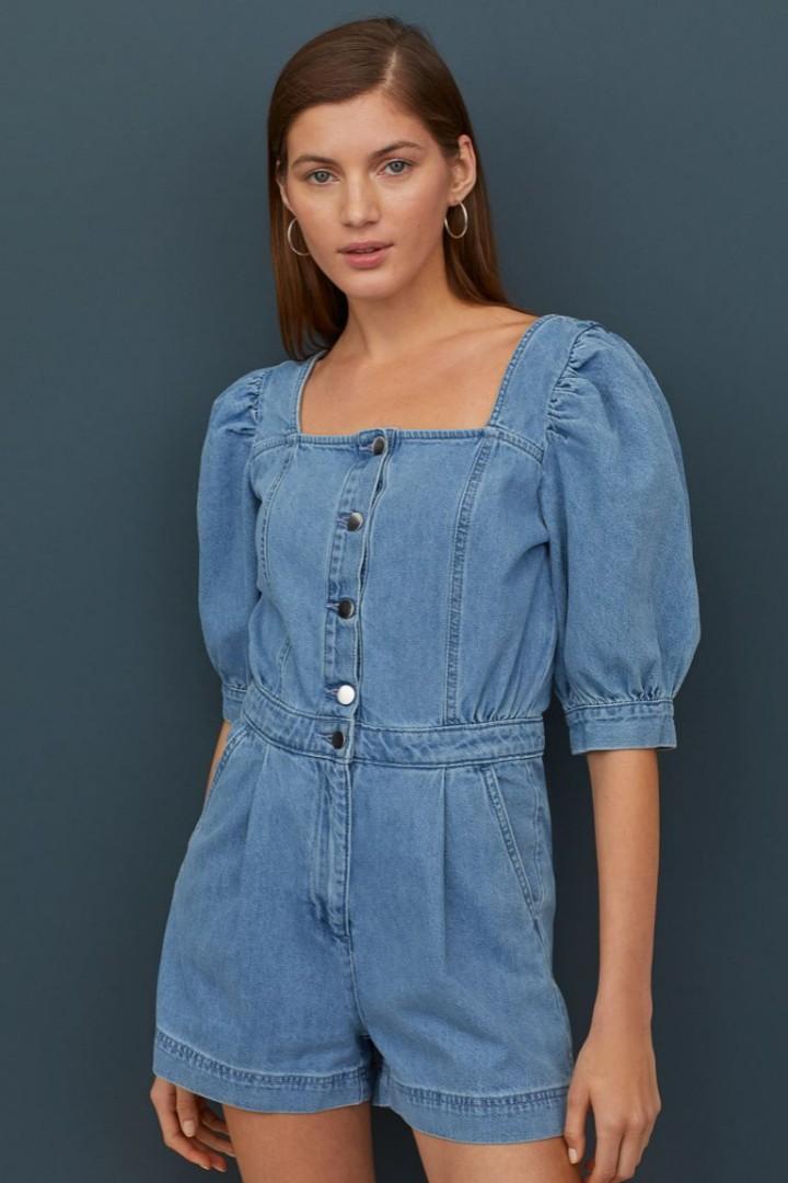 H&m best sale denim romper
