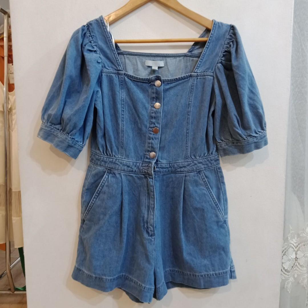 h&m denim romper