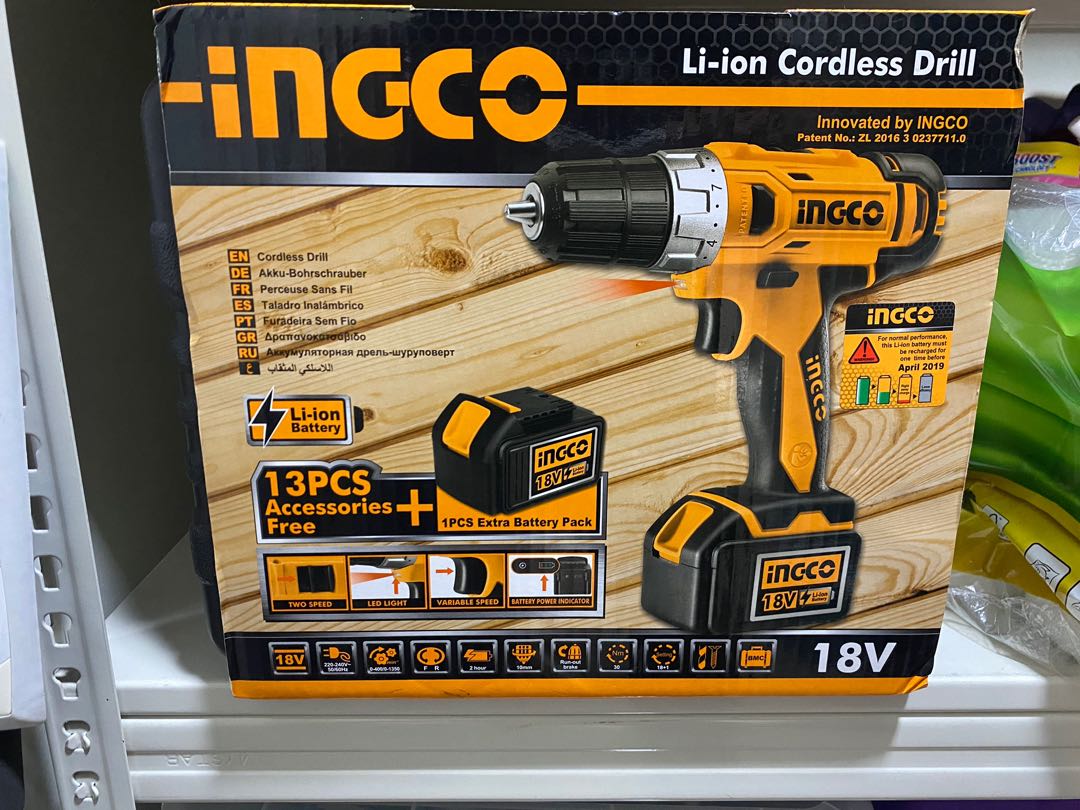 Ingco cordless shop drill 18v
