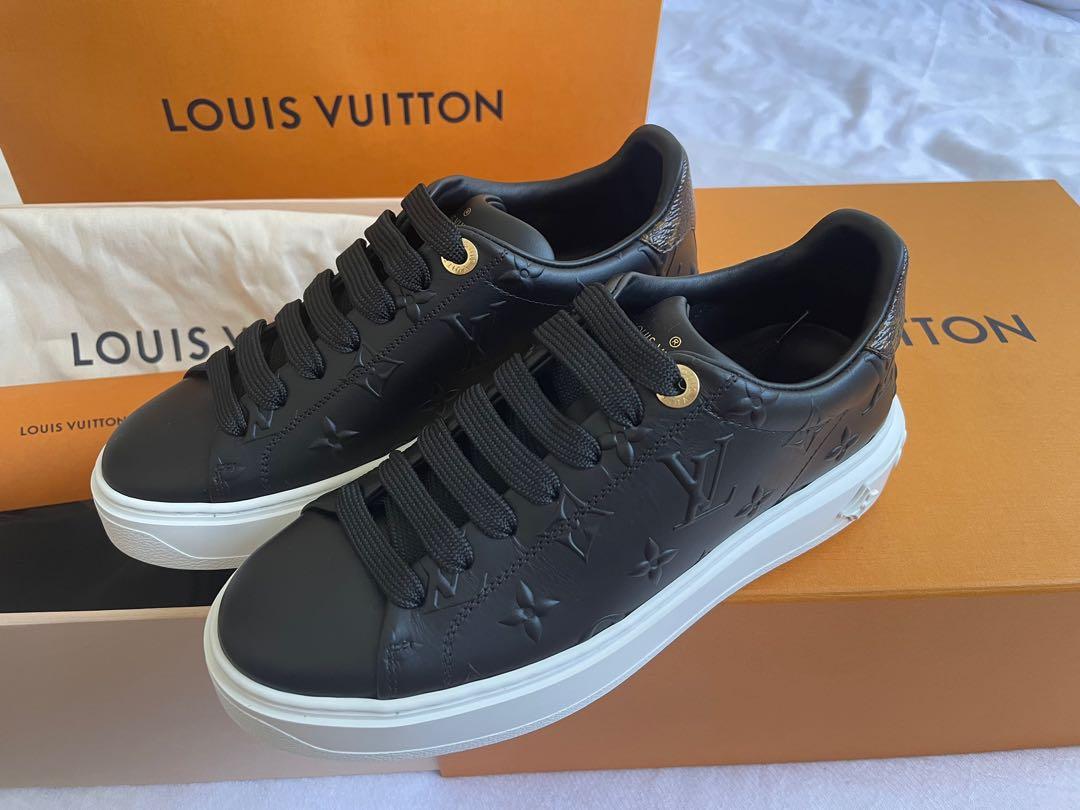 Louis Vuitton LV sneakers Time Out Black Leather ref.222692 - Joli