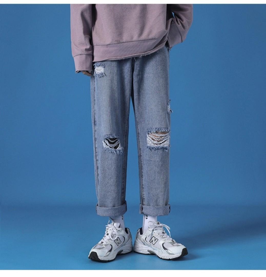 Men's denim sweatpants on sale