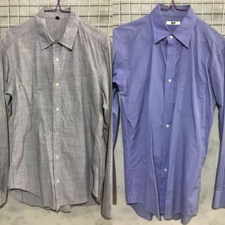 $30/件!!! Muji 灰色 Uniqlo 藍色格仔 裇衫 長袖 Shirt64166585294723110