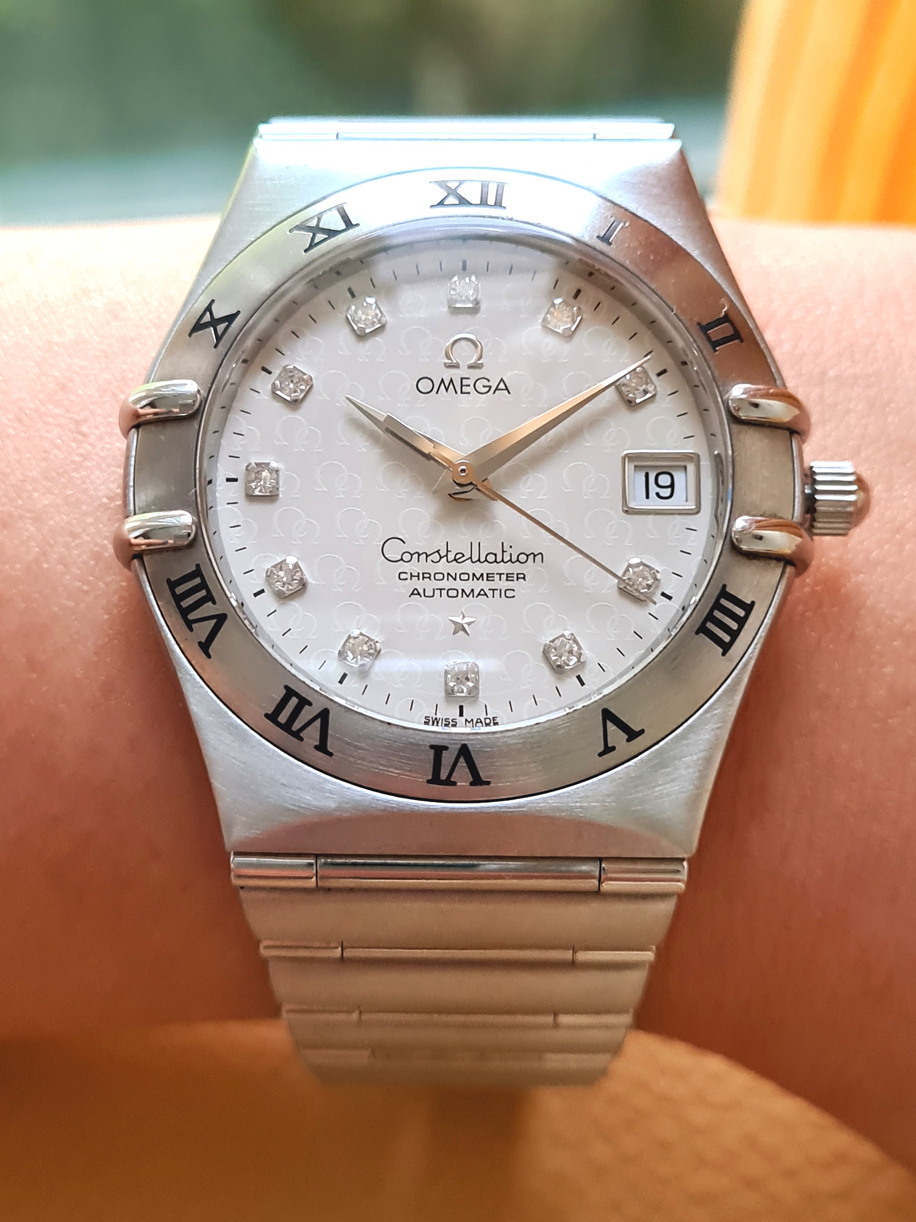 Omega Constellation Diamonds Dial Date Automatic 36mm Mens Size