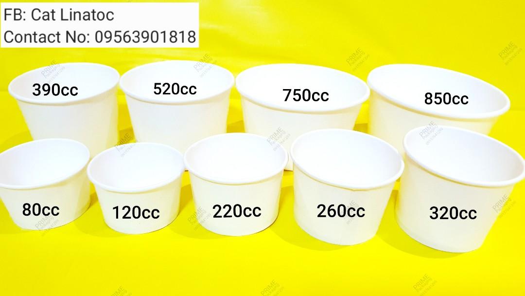 Plain Paper Eco Friendly Bowls for Soup, Noodles or Rice Meals, Food