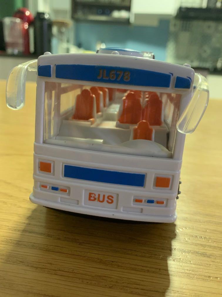 Plastic white public bus toy friction, Hobbies & Toys, Toys & Games on