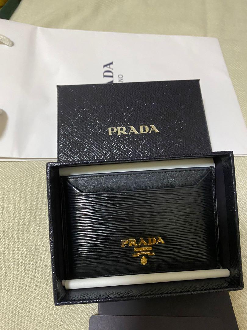 RTP $2,240) PRADA CRYSTAL CARD HOLDER WITH ADJUSTABLE CHAIN