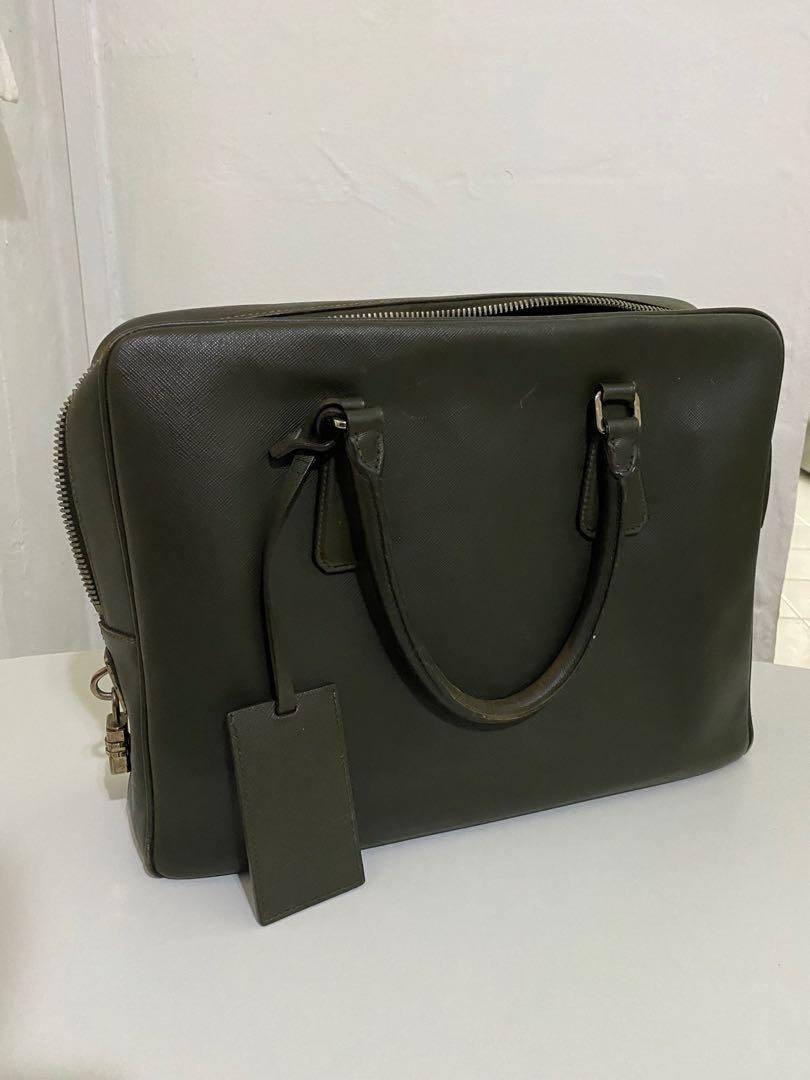 PRADA Men Saffiano Leather Briefcase, Men's Fashion, Bags & Wallets, Briefcases on Carousell