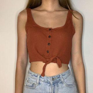 Red/blue orange brown crop top CNY SALE