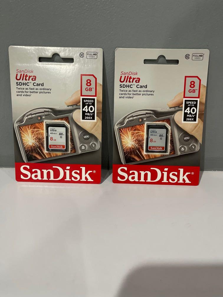 Sandisk ultra SDHC memory card 8gb (Category: Memory & SD Cards) located in Makati City. Submitted by myngshop (Listing ID 1079637725, Image 1). Description: Brand new sealed. 2pcs .