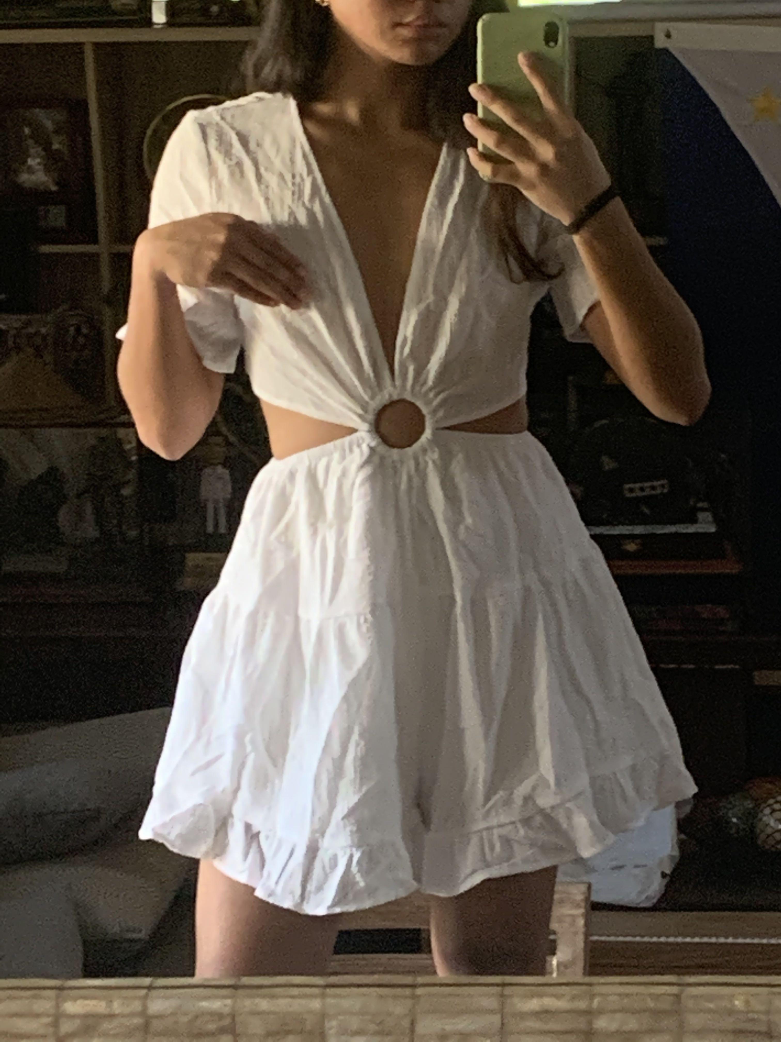 Shein white romper shop