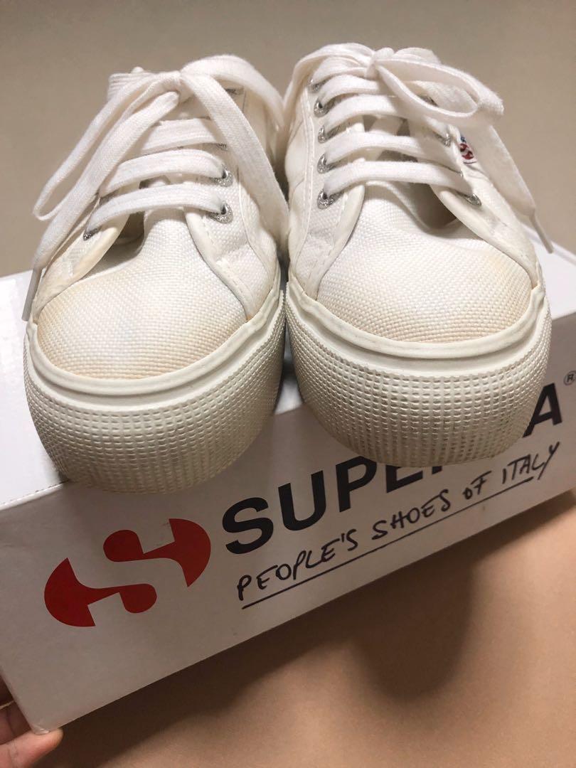 SUPERGA slip on platform mule 2284 COTW Sneaker in WhitE, Women's Fashion,  Footwear, Sneakers on Carousell