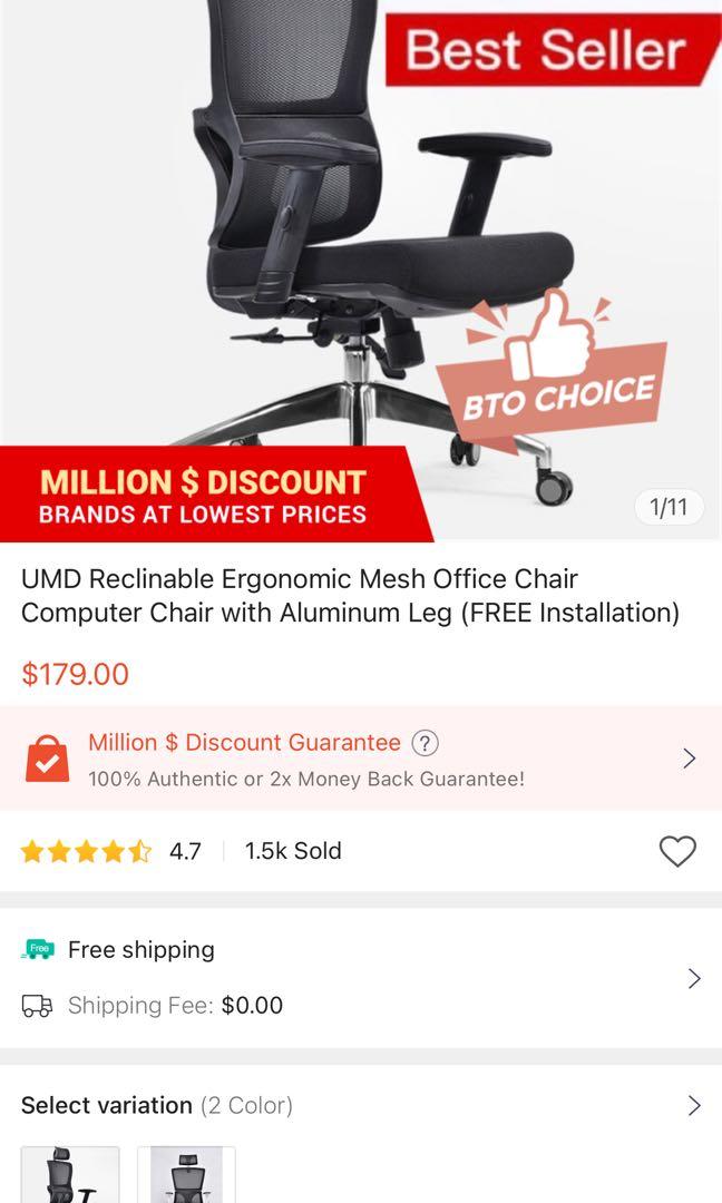 UMD Ergonomic office chair, Furniture & Home Living, Furniture, Chairs ...