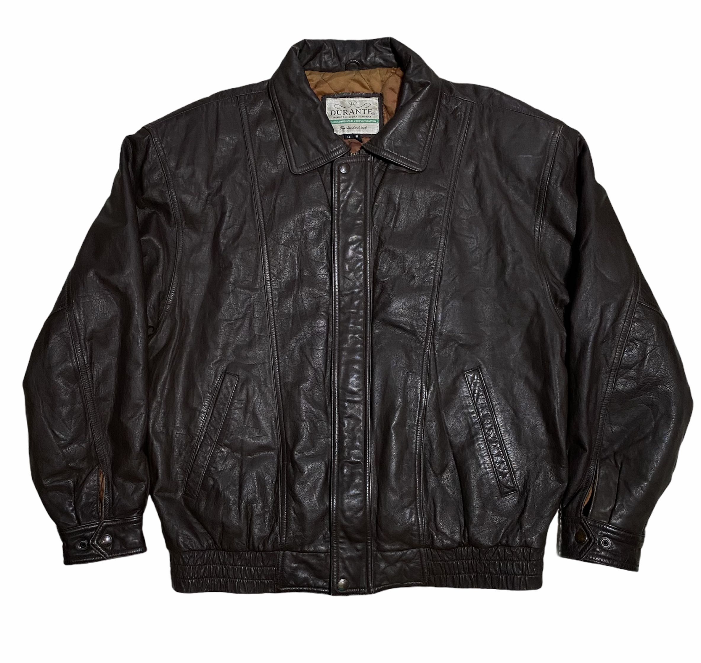 durante  old leather bomber jacket 90s着丈約71cm
