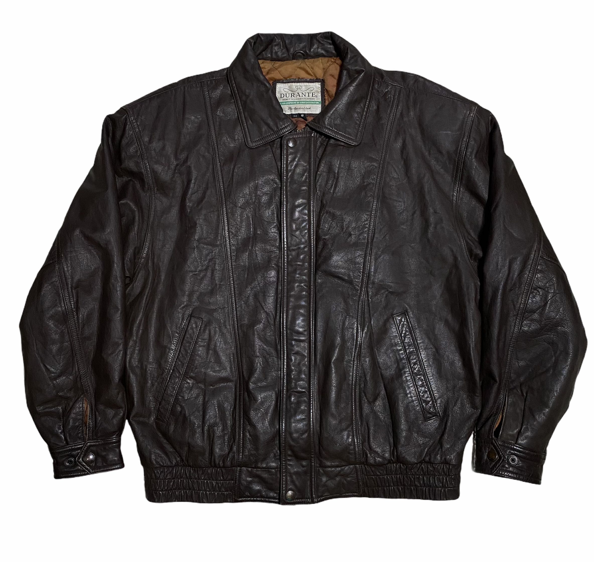 durante  old leather bomber jacket 90sメンズライクストリートvest