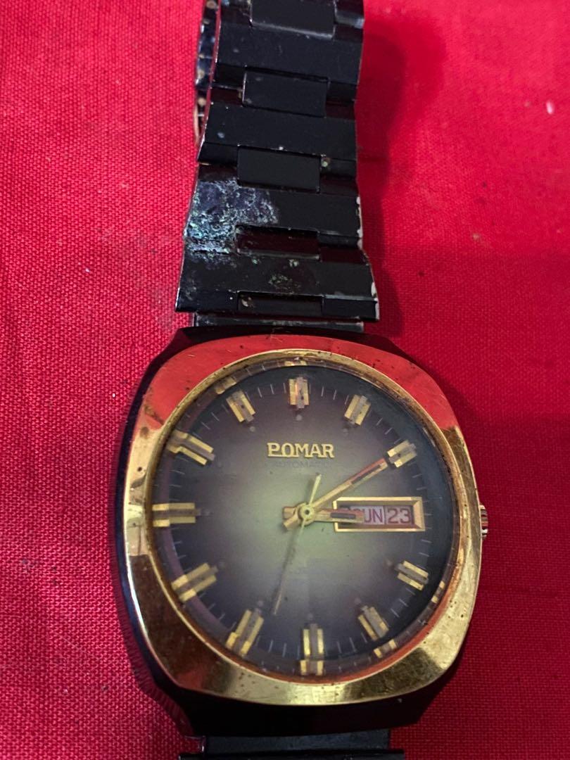 Vintage Pomar Swiss Made Day Date Automatic Men s Watch