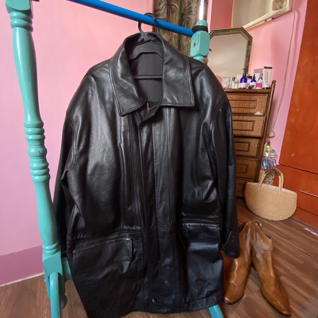 Vintage Heavy Leather Jacket y2k
