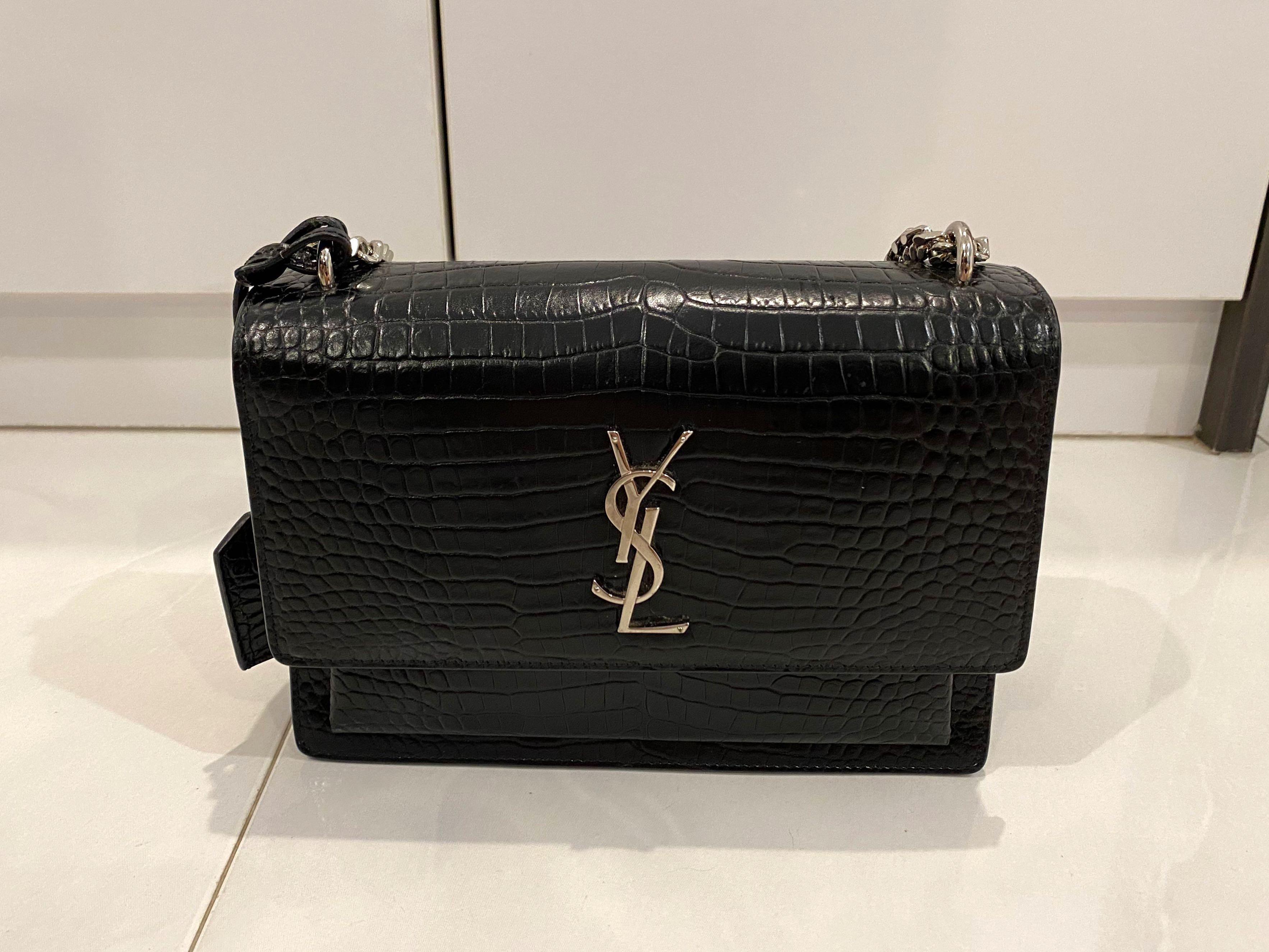 Saint laurent on sale sunset bag crocodile