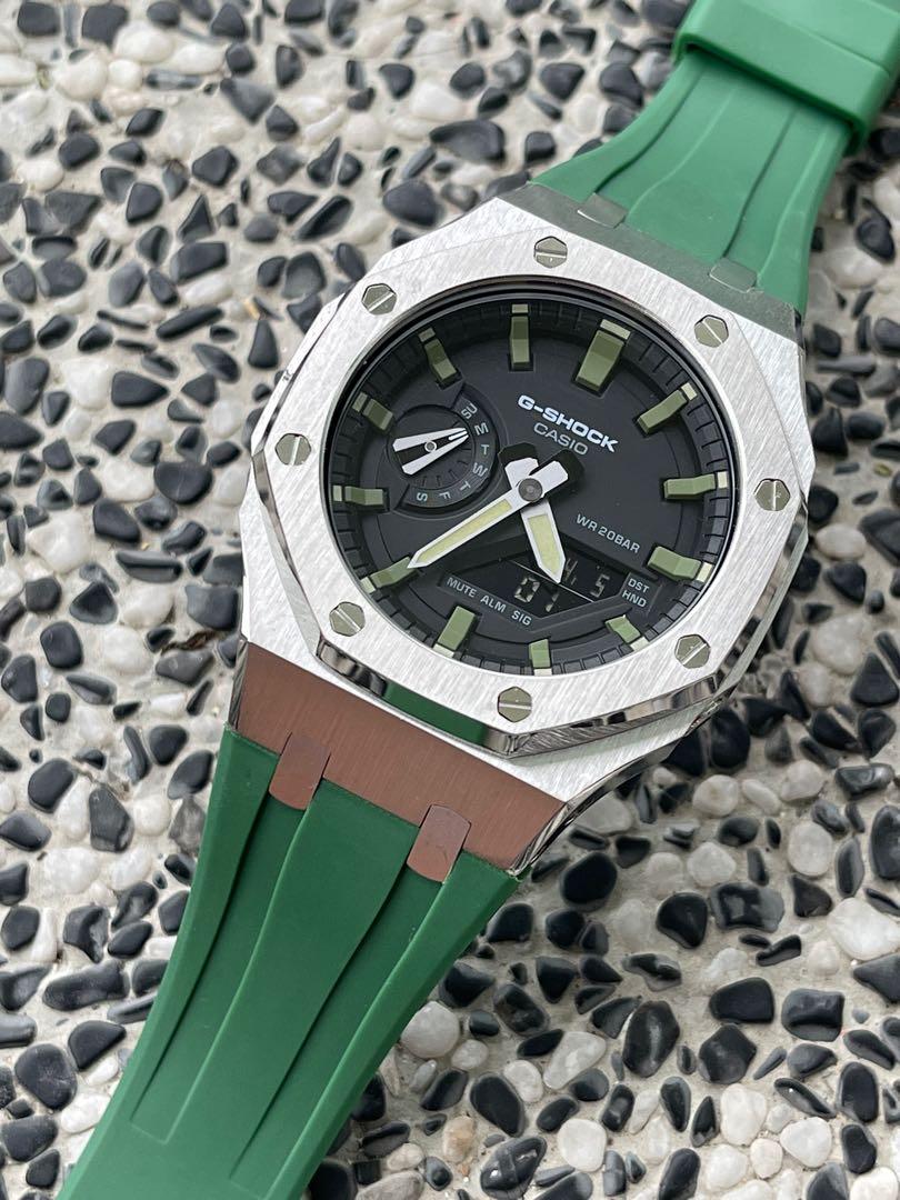Super promo CASIOAK GA 2110SU 3 IN MILITARY GREEN RUBBER SILICONE STRAP V3 PRO V4 G SHOCK gshock CASIO casio