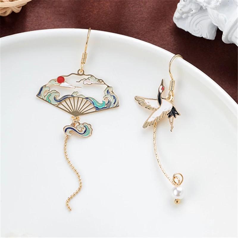 Japanese fan earrings on sale
