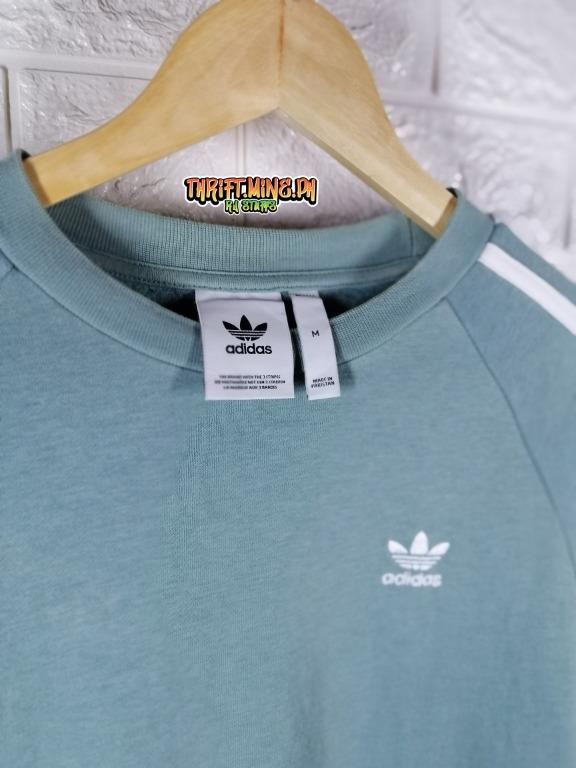 Adidas Originals Crewneck Men s 3 Stripes Crew DV1637 Turquoise Men s Fashion Tops Sets Formal Shirts on Carousell