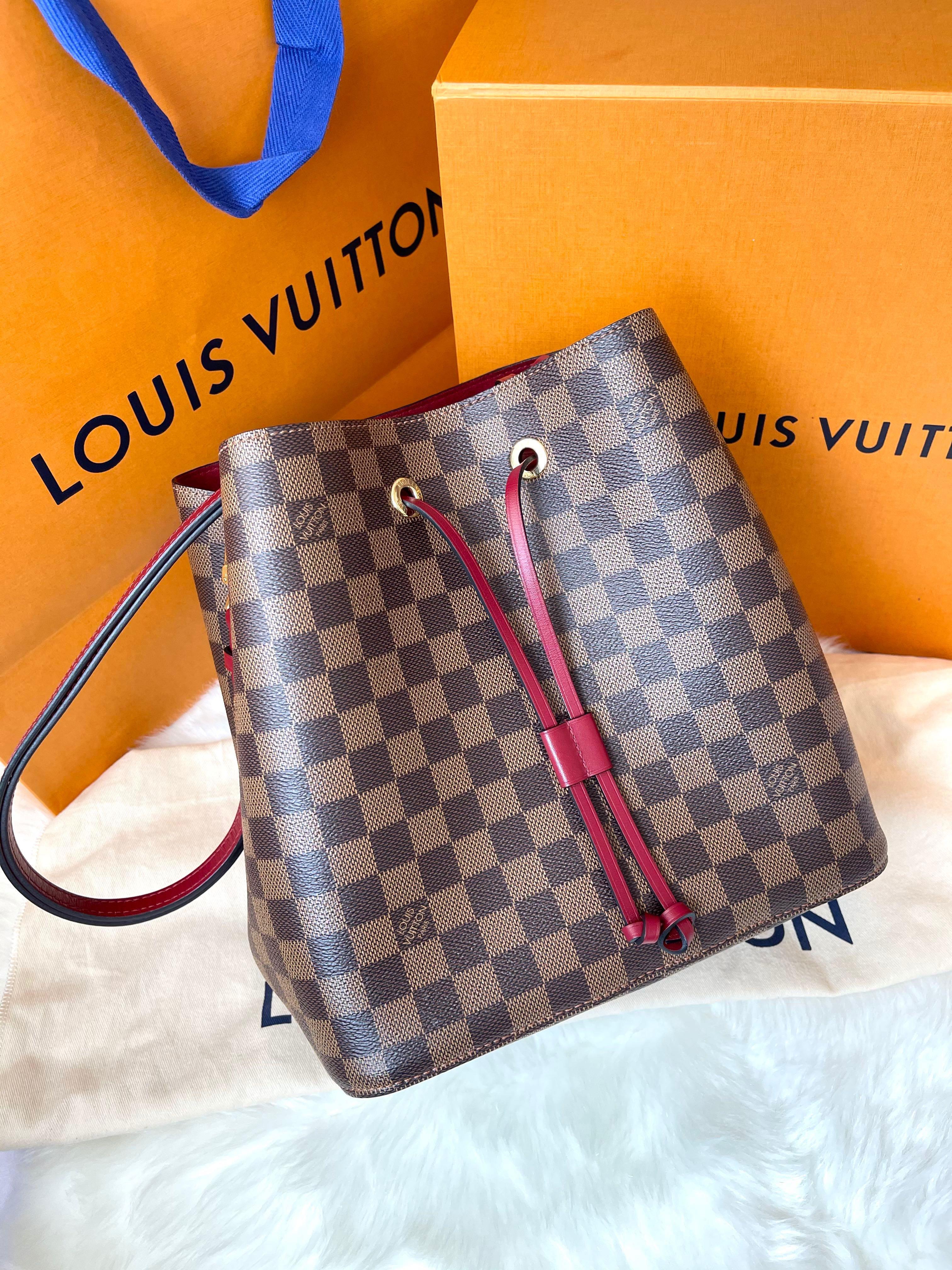 Authentic Louis Vuitton NeoNoe Damier Ebene Cherry Berry, Luxury