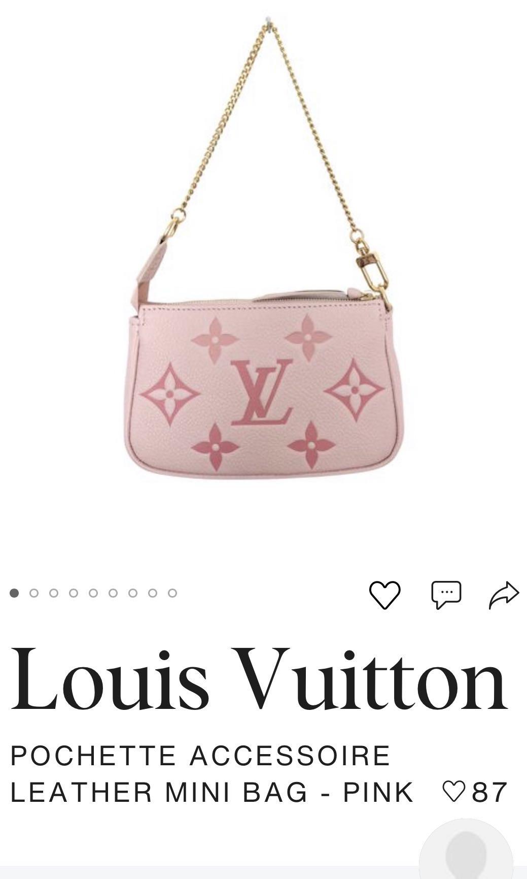 Authentic Louis Vuitton LV Pink Monogram Embossed Mini Pochette Accessoires  Summer By The Pool Collection (hard to find!!), Luxury, Bags & Wallets on  Carousell