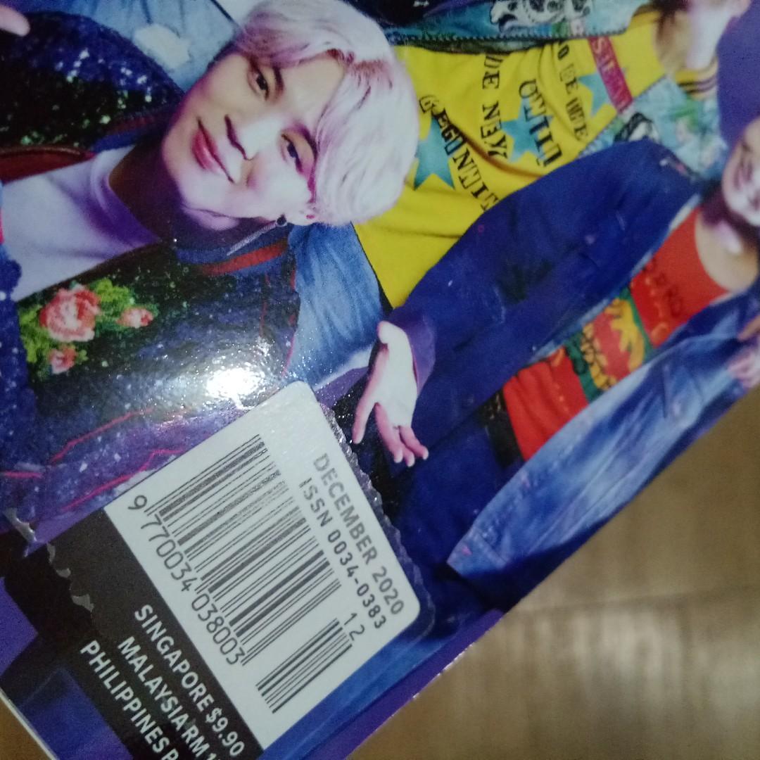 BTS - Reader's Digest December 2020 (Category: Magazines) located in Taguig. Submitted by garagesale_ph (Listing ID 1079861359, Image 2). Description: Minor flaw on the cover. part of the platic film peeled off when price tag was removed. See second pic..