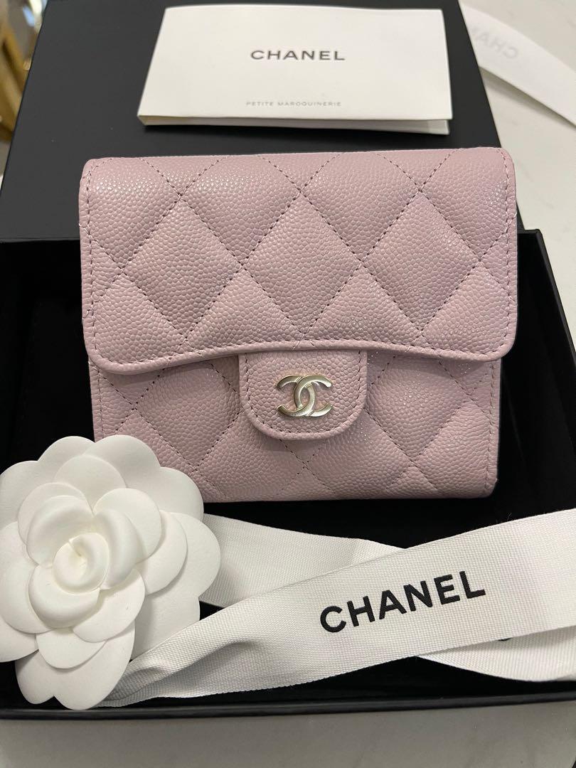 Chanel 21S light pink/ rose claire trifold small Wallet, Luxury, Bags ...