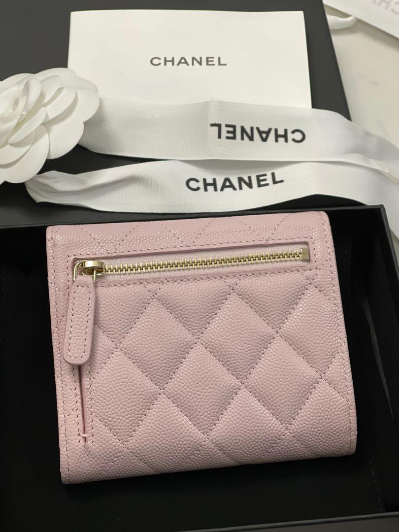 Chanel 21S light pink/ rose claire trifold small Wallet, Luxury, Bags ...