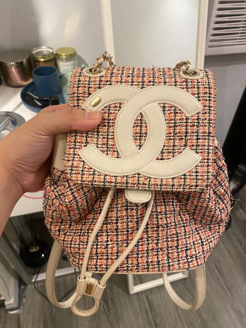 Chanel CC Mania Tweed Backpack, Luxury, Bags & Wallets on Carousell