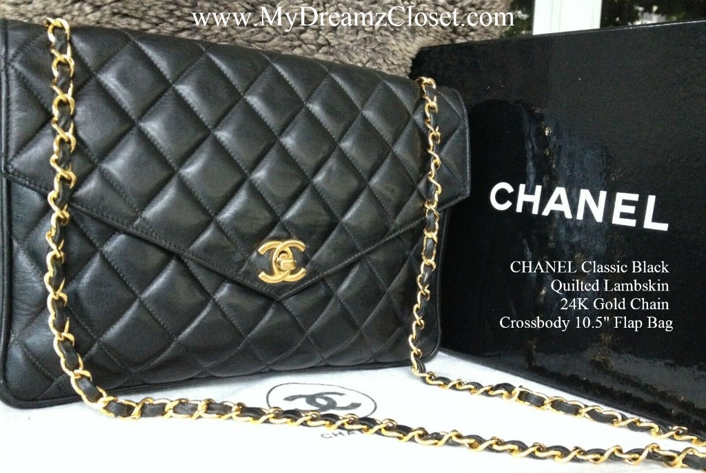 Chanel black crossbody gold chain clearance
