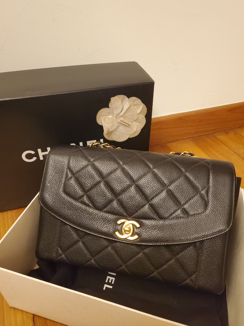 chanel diana bolsa caviar