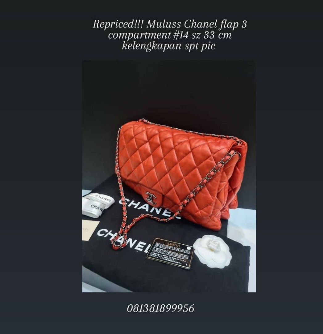 Chanel flap 3 compartment Barang Mewah Tas Dompet di Carousell