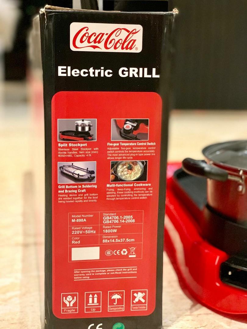 CocaCola Coke Eletric Grill With Pot, TV & Home Appliances, Kitchen