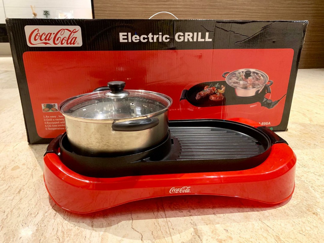 CocaCola Coke Eletric Grill With Pot, TV & Home Appliances, Kitchen