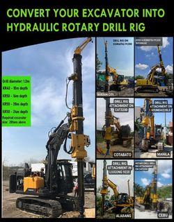 CONVERT YOUR EXCAVATOR INTO HYDRAULIC ROTARY DRILLING RIG