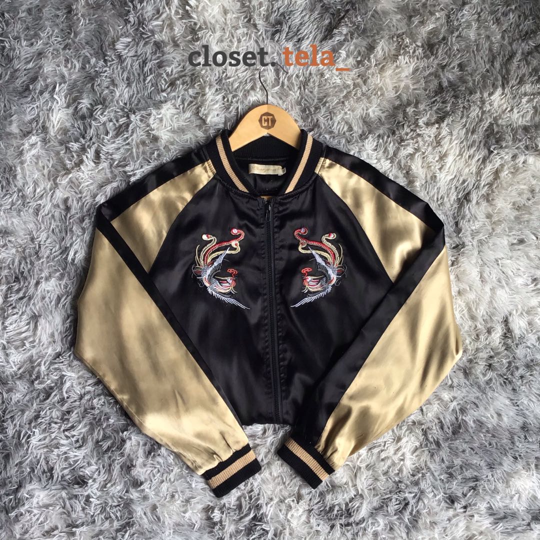 Silk letterman jacket discount